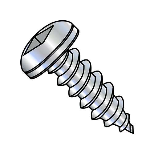 14-10X1 Square Pan Self Tapping Screw Type A Fully Threaded Zinc